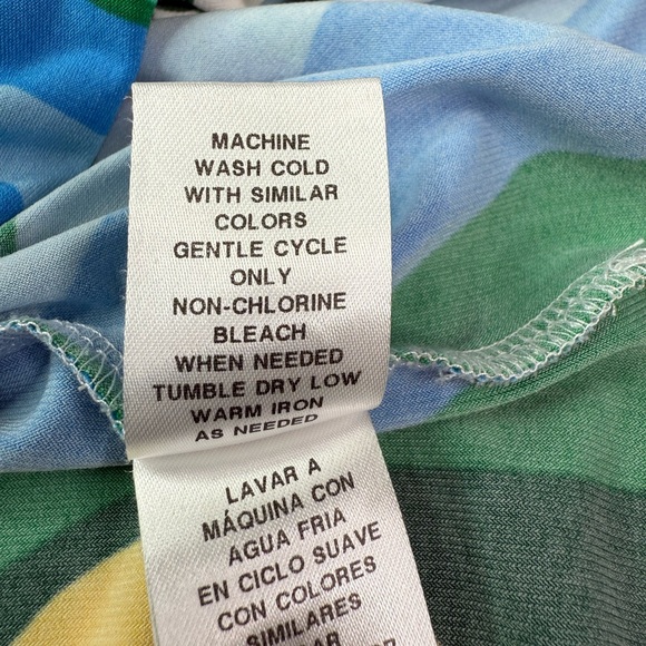 Donna Morgan Blue Riviera Swirl Maxi Dress Short Sleeve Size 10 - Picture 7 of 10